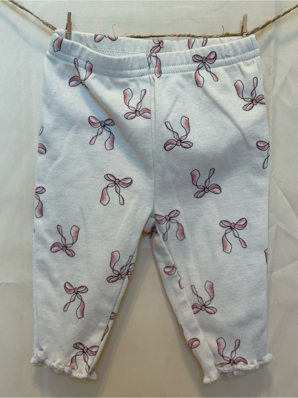 Carter’s - Long-Sleeve Bow Print One-Piece Bodysuits - Pink & White - Picture 6 of 16